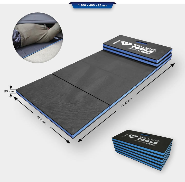 KS TOOLS Faltbare Mechaniker-Schutzmatte, 1200 x 400 x 23 mm