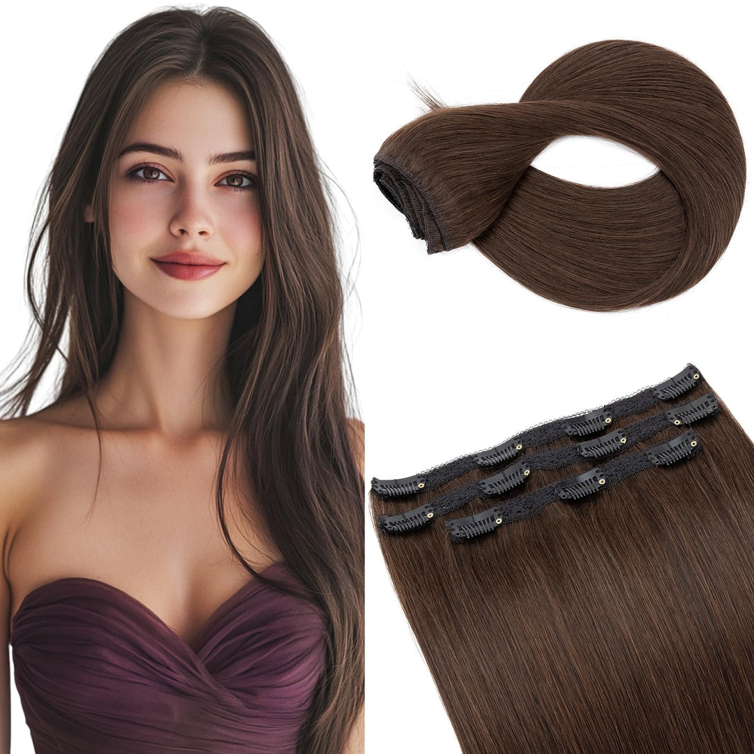 Rich Choices Clip in Extensions Echthaar Extensions Clip in Haarverlängerung Echthaar Remy Human Hai