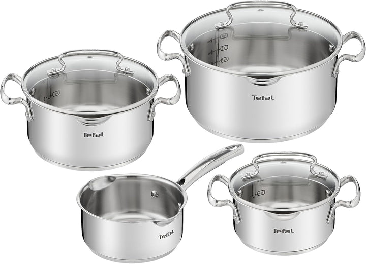 Tefal A702A8 Intuition Edelstahl Kochtopf-Set 7-Teilig | Geeignet für alle Herdarten | Messskala an