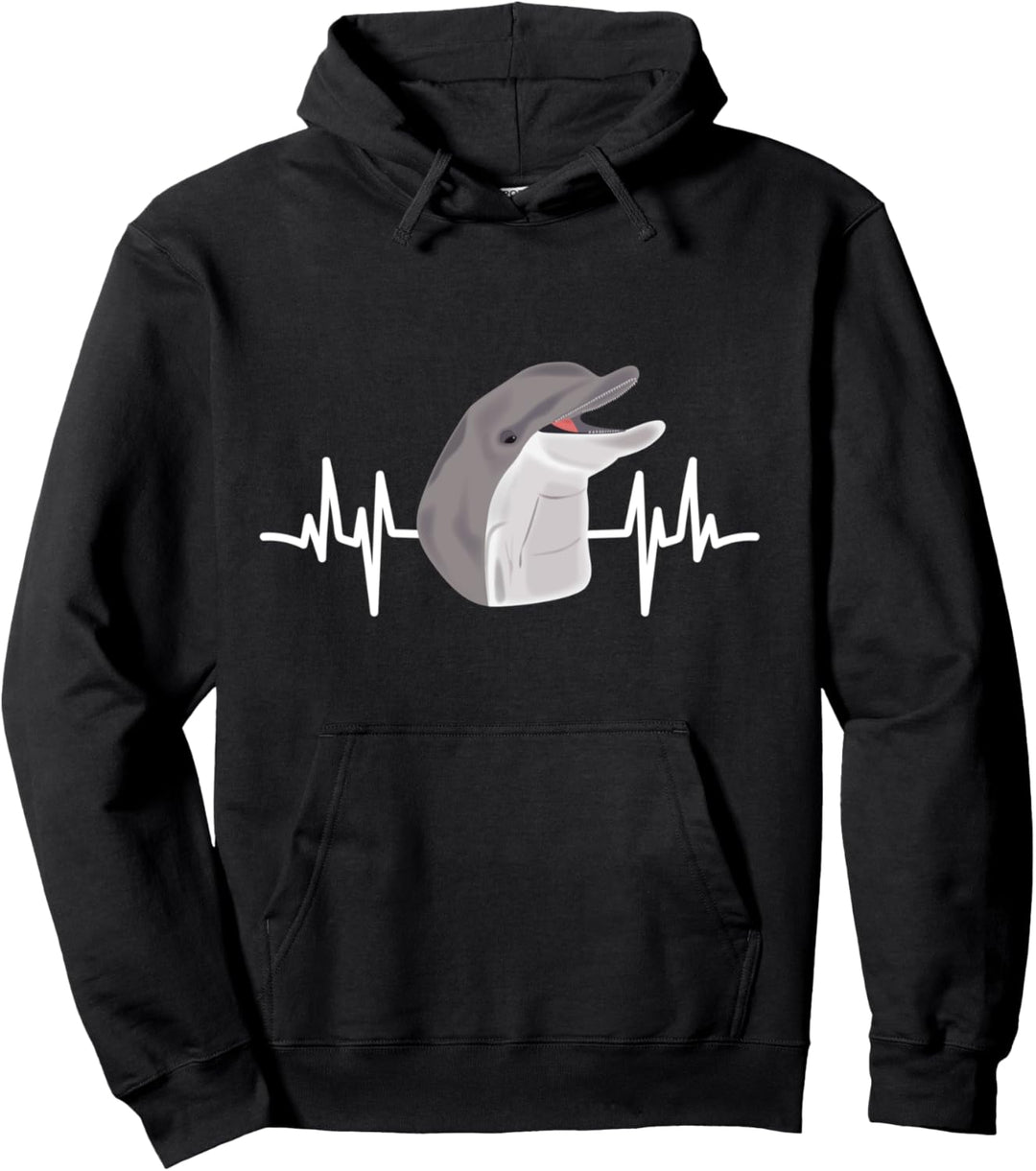 Delfin Herzschlag Tümmler Geschenk Delfin Pullover Hoodie