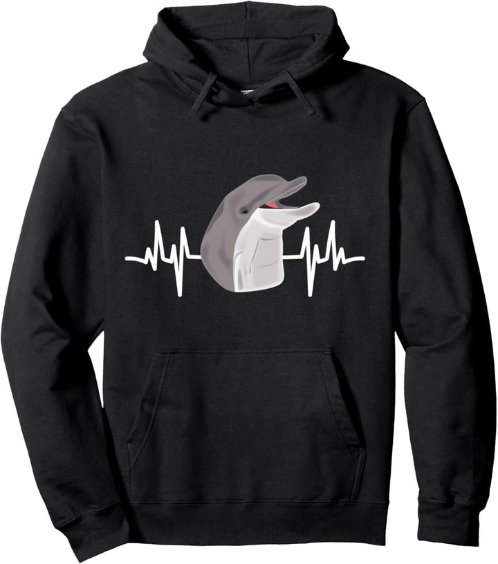 Delfin Herzschlag Tümmler Geschenk Delfin Pullover Hoodie