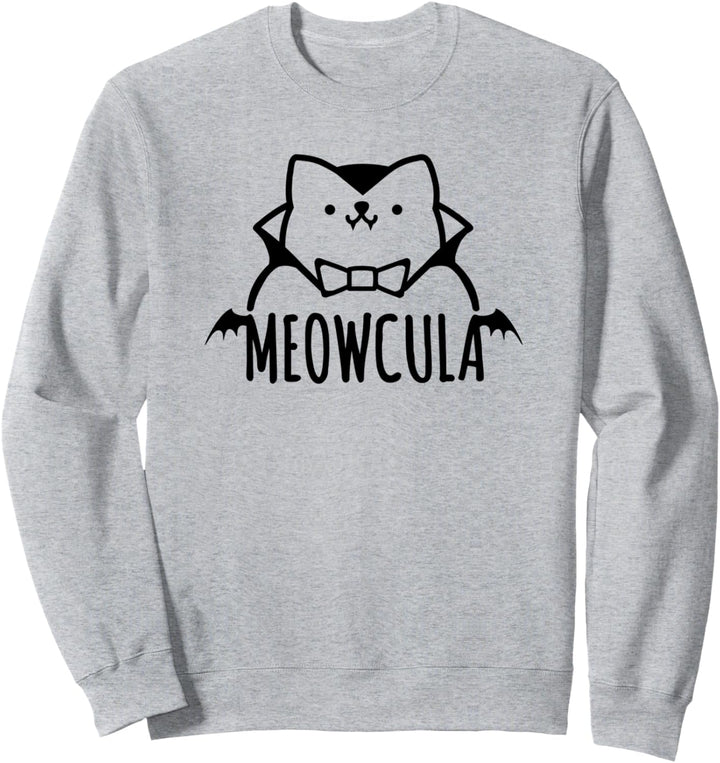 Meowcula Funny Cat Shirt Vampire Dracula Halloween Sweatshirt