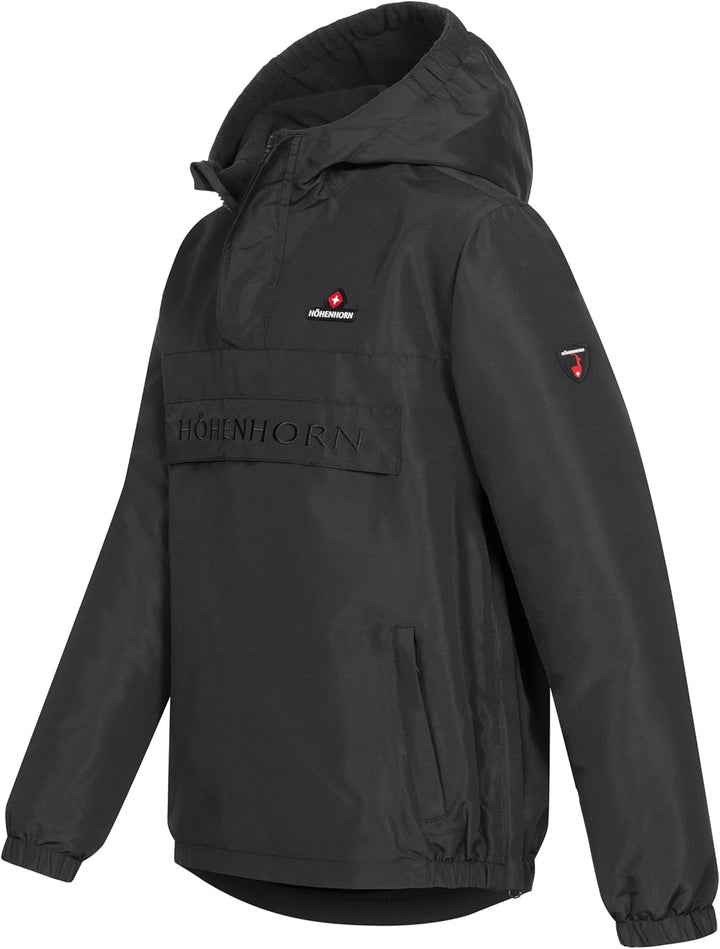 Höhenhorn Craxel Kinder Jungen Mädchen Jacke Windbreaker Gefüttert mit Brusttasche 116 Schwarz, 116