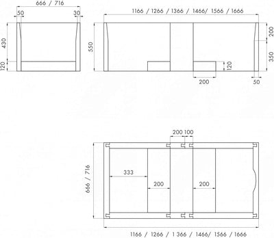 VBChome Badewanne 150x75 cm Acryl SET 3in1 Wannenträger Siphon Wanne Rechteck Weiss Design Modern St