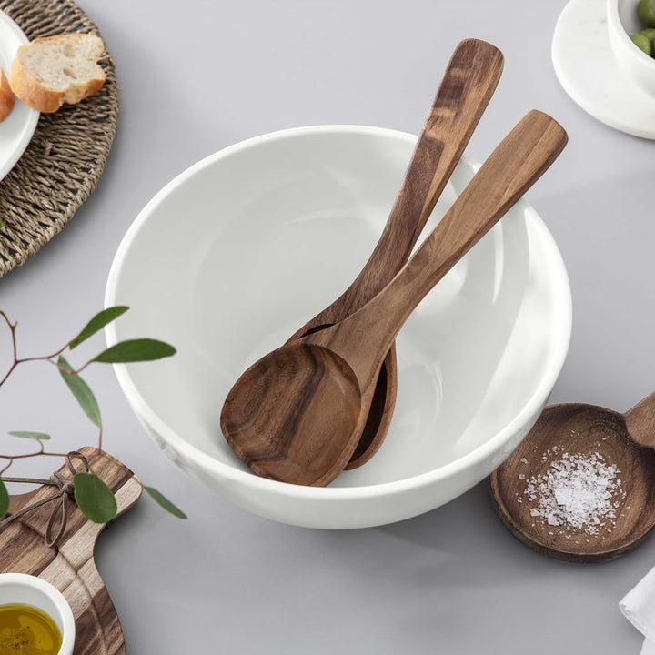 Villeroy & Boch - Artesano Salat-Set, 3 tlg., grosse Porzellan Schale mit passendem Besteck Salat Se