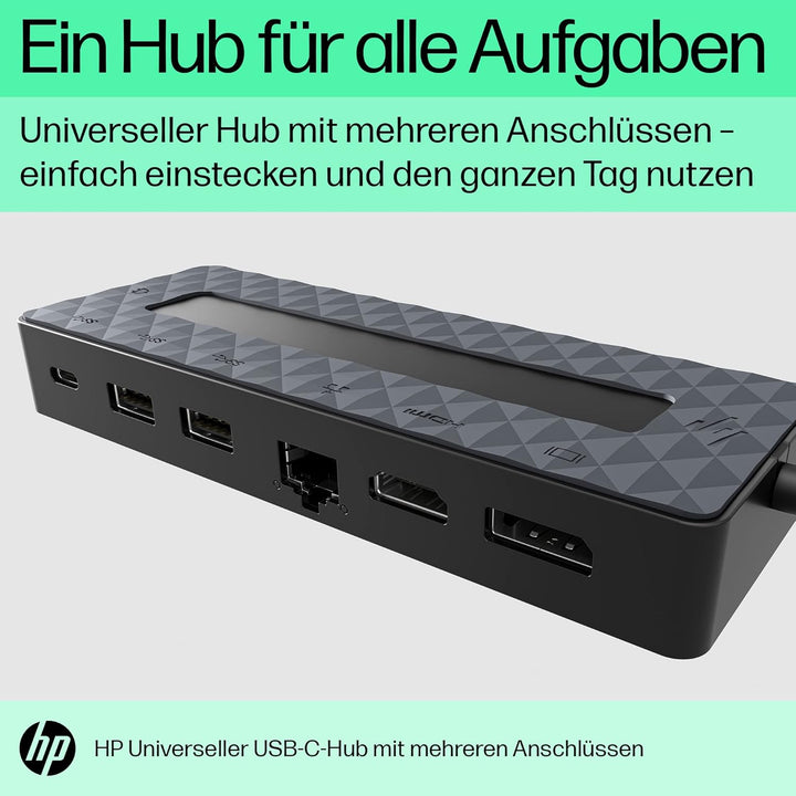 HP USB-C-Multiport-Hub 7-in-1, 1x HDMI 2.0, 1 x DisplayPort 1.2, 2 x USB-A, 1 x USB-C, 1 x USB-C -Pa