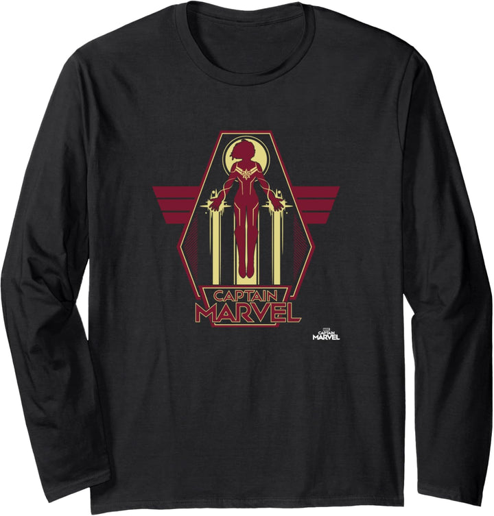 Captain Marvel Red Yellow Flight Powers Langarmshirt