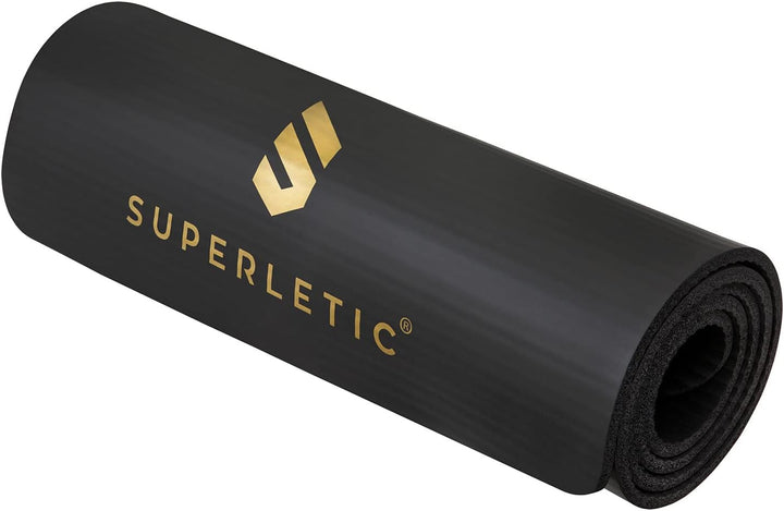 SUPERLETIC Yogamatte &amp; Gymnastikmatte - 0.8/1.0/1.5 cm Dicke,Sportmatte Rutschfest mit Tragegurt, Ha