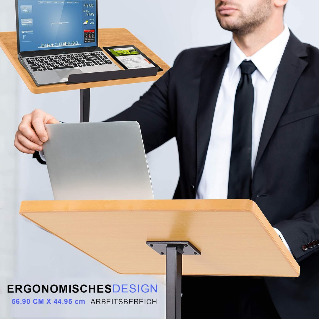Pyle Stehpult Höhenverstellbar – Mobiler Laptopständer & Stehtisch für Büro, Bühne oder Präsentation