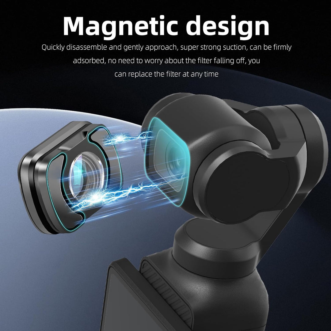 REYGEAK Weitwinkelobjektiv Kompatibel mit Osmo Pocket 3, Magnetische Designlinse für DJI Osmo Pocket