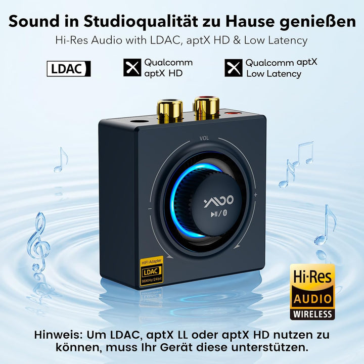 B06T3 LDAC Bluetooth Empfänger für Stereoanlage, Aptx Bluetooth Adapter HiFi Geringe Latenz(, B06T3