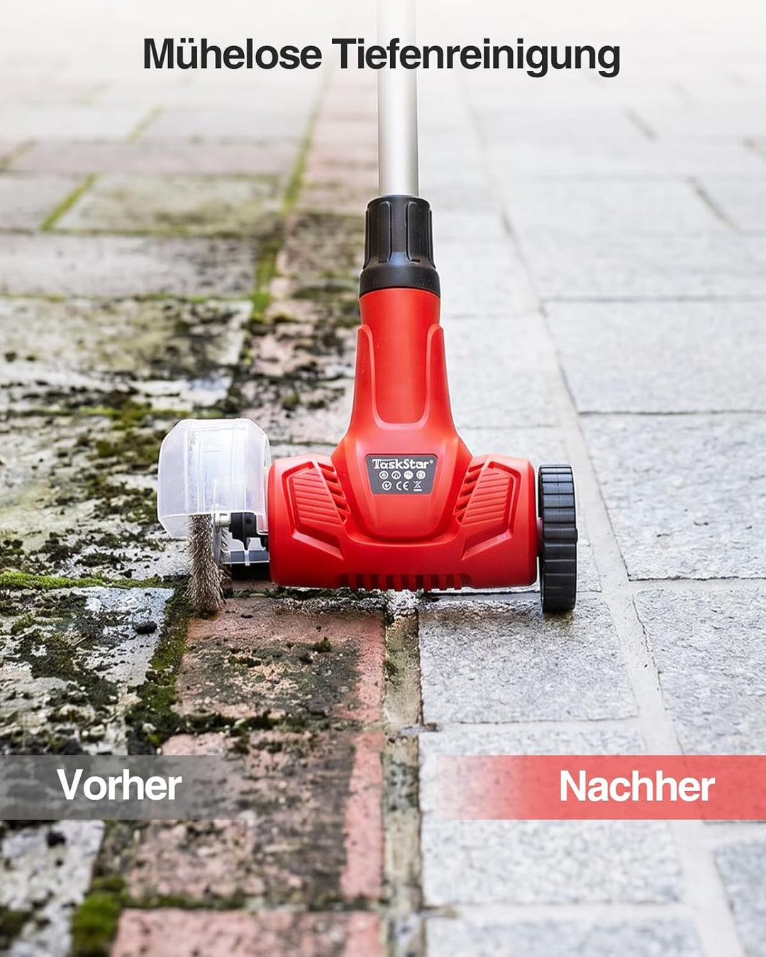 Ersatzbürsten für TaskStar Fugenreiniger, 4-teilig Unkrautbürste inkl. 3x Stahldrahtbürste & 1x Nylo