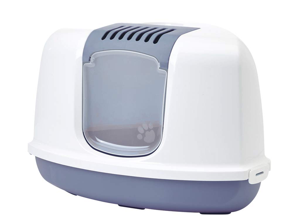 Katzentoilette "NESTOR CORNER" blau-weiss 58,5 x 45,5 x 40 cm