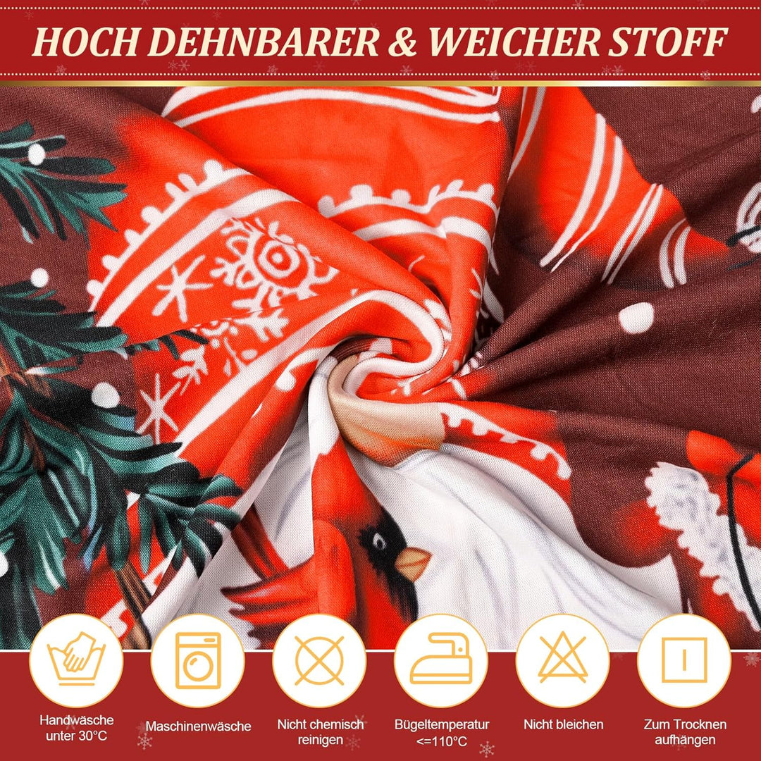 Yugarlibi Weihnachten Stretch Stuhlhussen 4er Set Stuhlbezug Schwingstuhl Universal Elastische Esszi