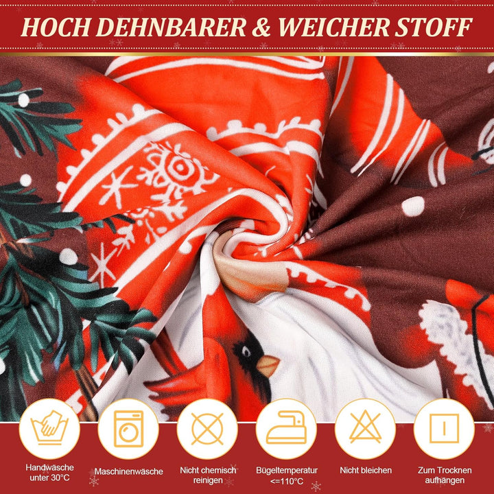 Yugarlibi Weihnachten Stretch Stuhlhussen 4er Set Stuhlbezug Schwingstuhl Universal Elastische Esszi