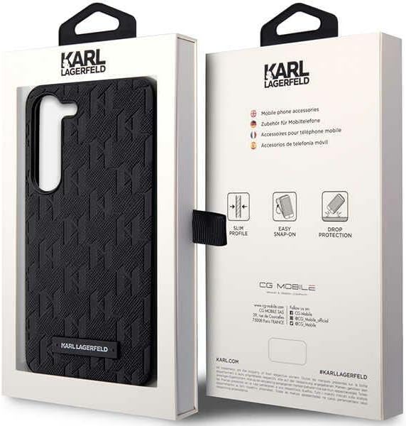 Hülle Karl Lagerfeld KLHCS23MSAKLHPK S23+ S916 hardcase schwarz Saffiano Mono Metal Logo