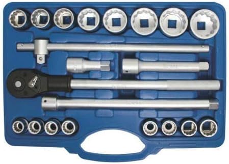 Steckschlüssel-Satz Zwölfkant 12 kant-Nüsse LKW Ratschenkasten Set 3/4" Knarrenkästen 21 tlg. Stecks