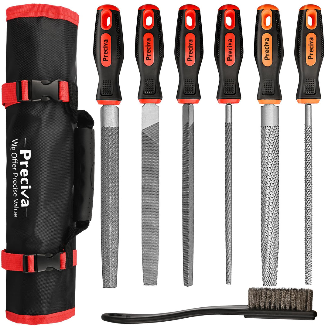 Feilen Set, Preciva 6tlg. Feilenset Metall und Holz Feilensatz inkl. Flachstumpfeile, Halbrundfeile,