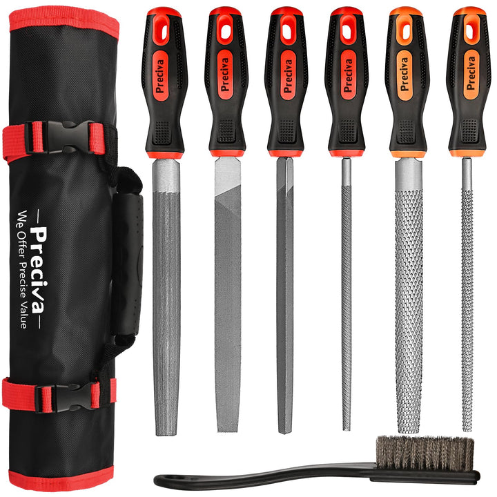 Feilen Set, Preciva 6tlg. Feilenset Metall und Holz Feilensatz inkl. Flachstumpfeile, Halbrundfeile,