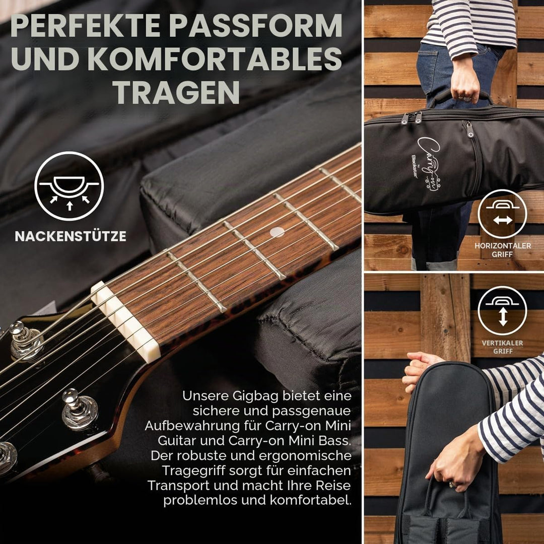 BLACKSTAR Handgepäcktasche für E-Bassgitarre, Tragetasche, geeignet für ST-Bassgitarren und Handgepä