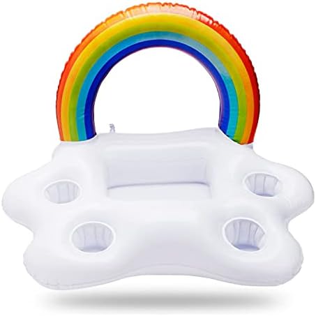 Aufblasbarer Getränkehalter, 1 Regenbogen Getränkehalter und 3 Flamingo aufblasbare Getränkehalter,