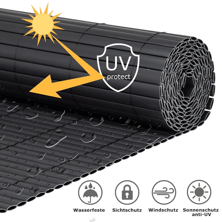 casmartis PVC Sichtschutzmatte - braun - 160 x 300 cm - Zaunsichtschutz, Sichtschutzzaun, Balkonverk