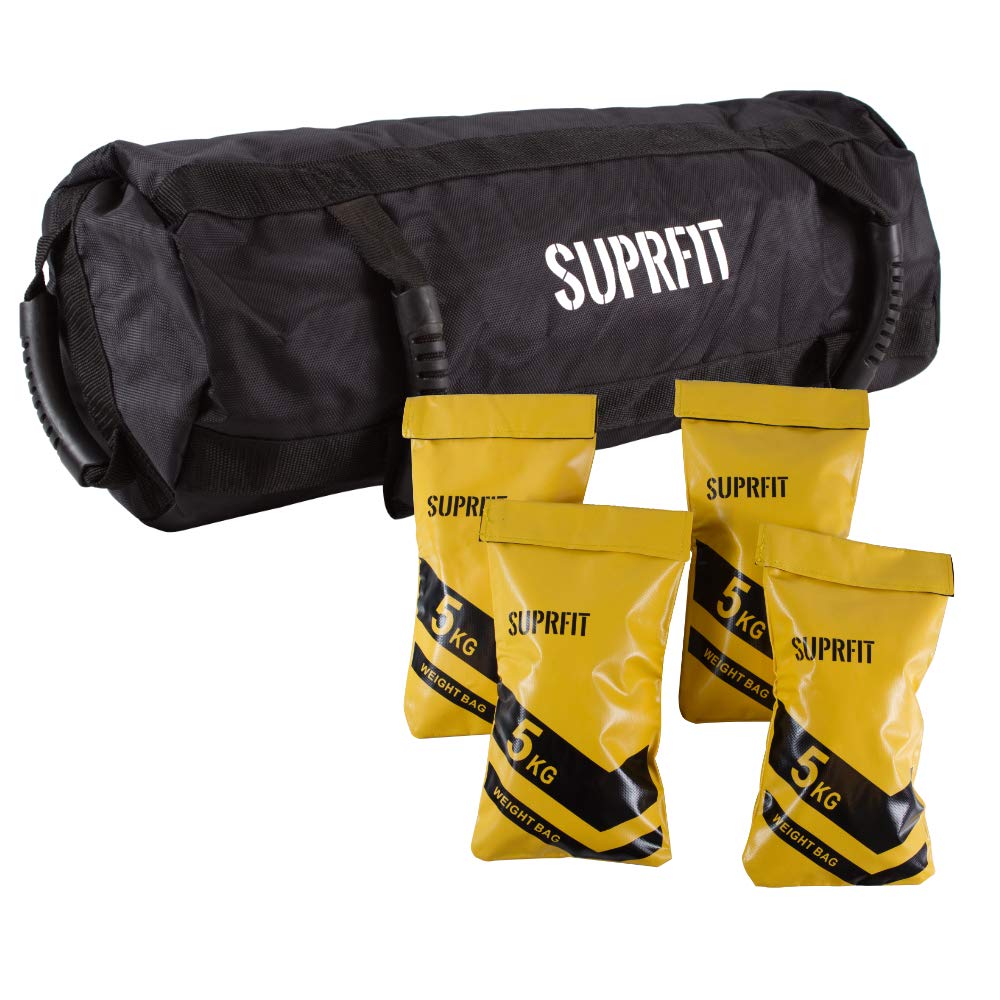 Suprfit Sandbag - Power Bag für Functional Training, Core Bag inkl. Sieben befüllbarer Gewichtsbeute