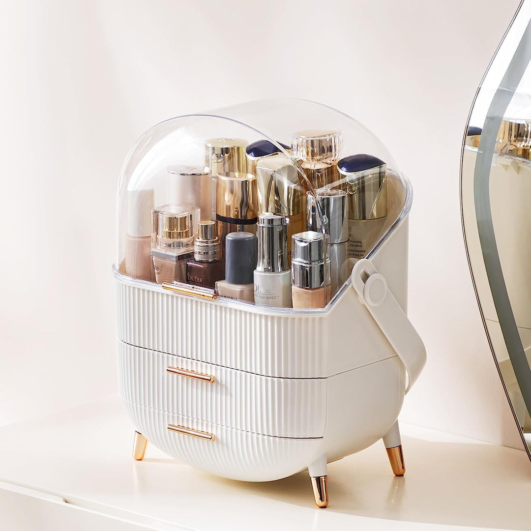Kousee Make-up-Organizer und Aufbewahrung, tragbar, wasserdicht, staubdicht, Organizer mit Deckel, K