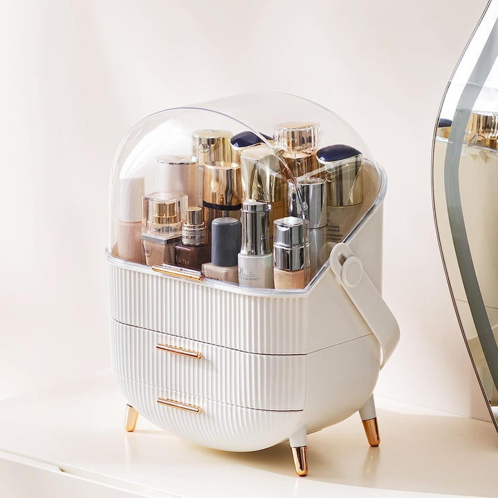 Kousee Make-up-Organizer und Aufbewahrung, tragbar, wasserdicht, staubdicht, Organizer mit Deckel, K