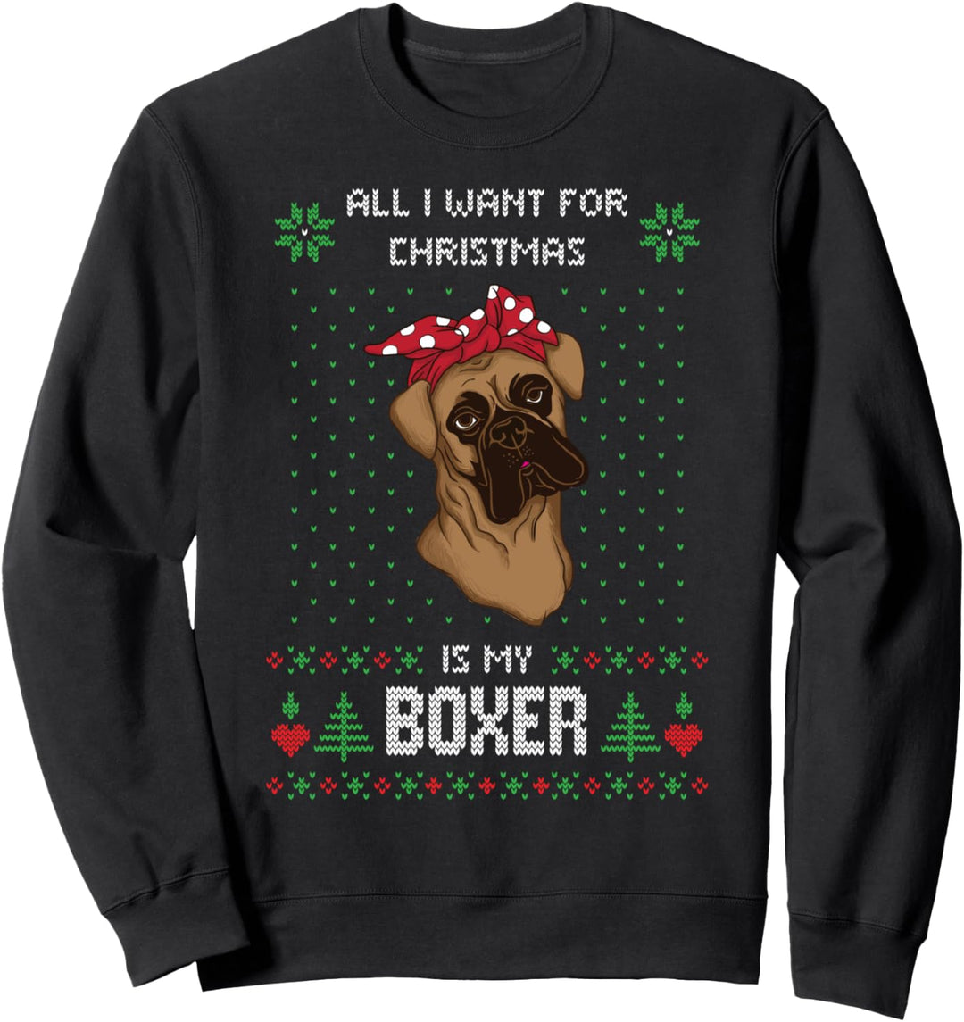 Boxer Ugly Christmas Sweater Ugly Sweater Hund Weihnachten Sweatshirt