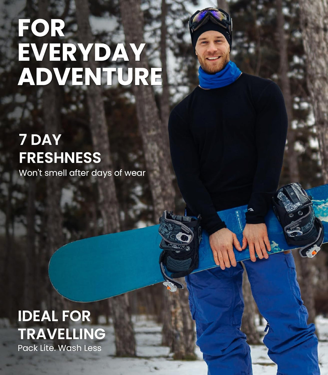 Merino.tech 100% Merino Unterwäsche Herren Set - Leicht, Mittelgewicht, Thermounterwäsche Merinowoll