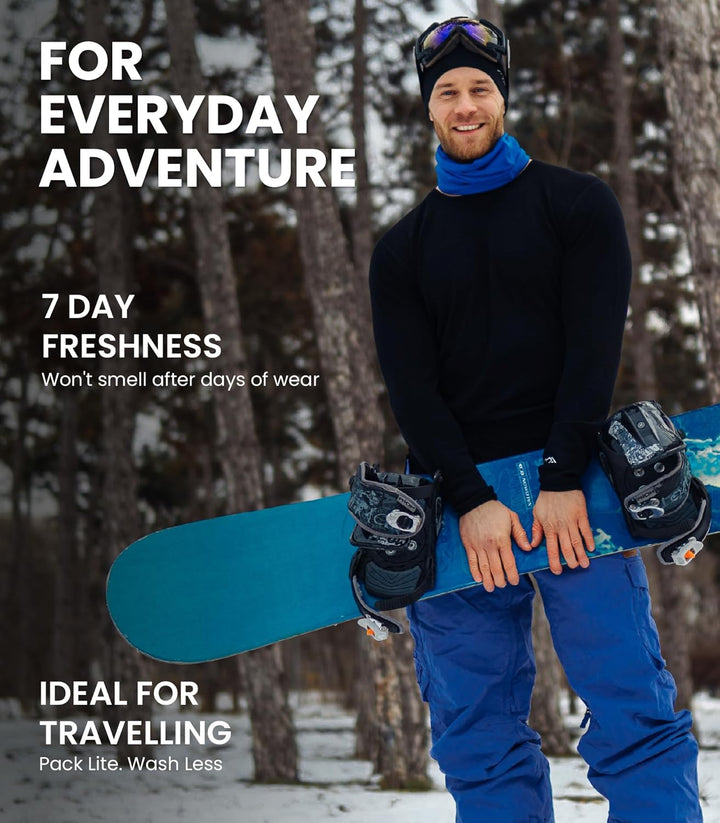 Merino.tech 100% Merino Unterwäsche Herren Set - Leicht, Mittelgewicht, Thermounterwäsche Merinowoll