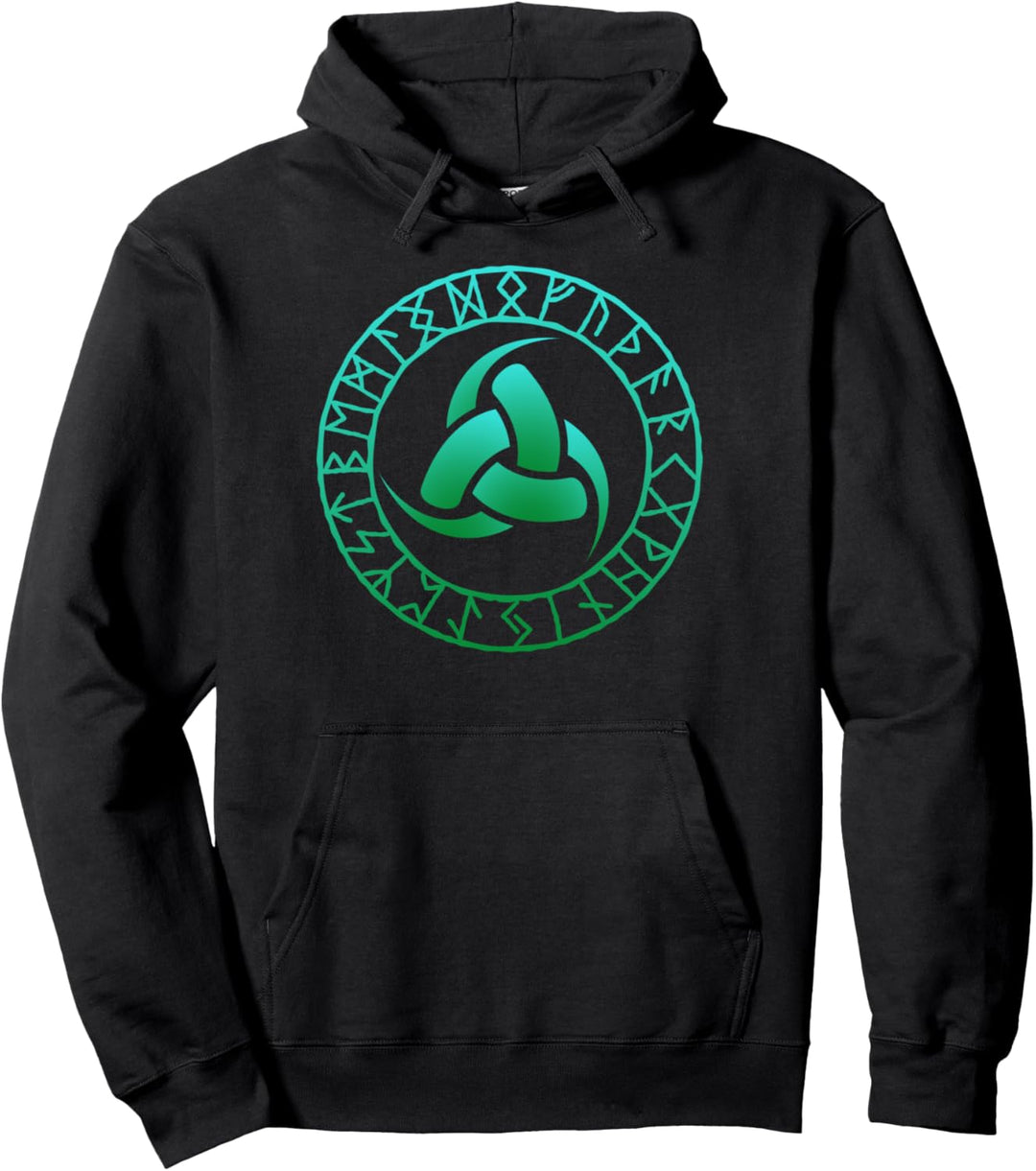 Wikinger-Symbol Triskele Odin Hörner Nordisches Zeichen Runensymbol Pullover Hoodie
