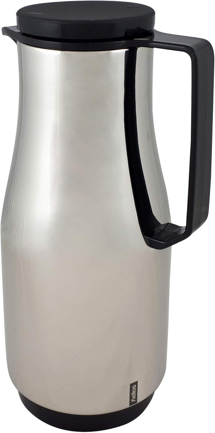 Helios Champion Edelstahl-Isolierkanne mit Drehverschluss 1,5 l schwarz 1,5 Liter Schwarz, 1,5 Liter