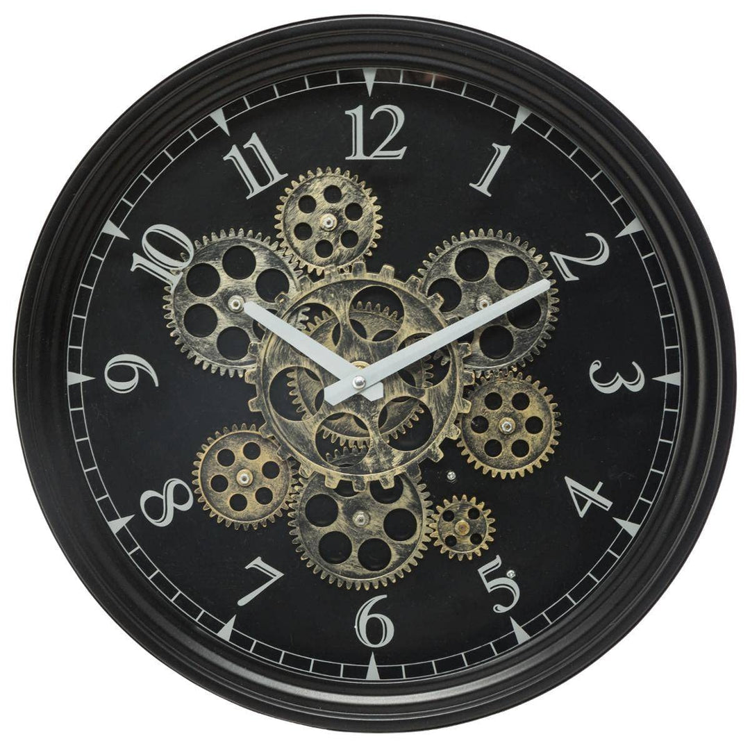 JJA Luxus und Originale D37 Mechanische Wanduhr aus Metall cm Schwarz, cm Schwarz