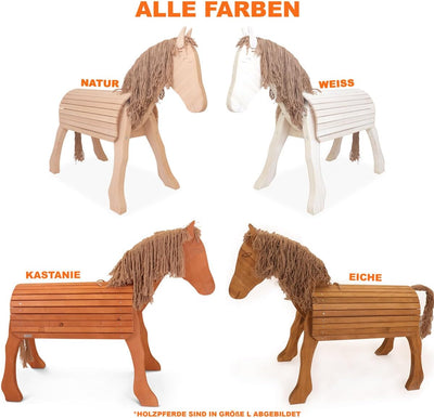Grosses Voltigierpferd Diamant | Holzpferd | Outdoor-Spielzeug | Draussen 7028 | Farbe Eiche Eiche-b