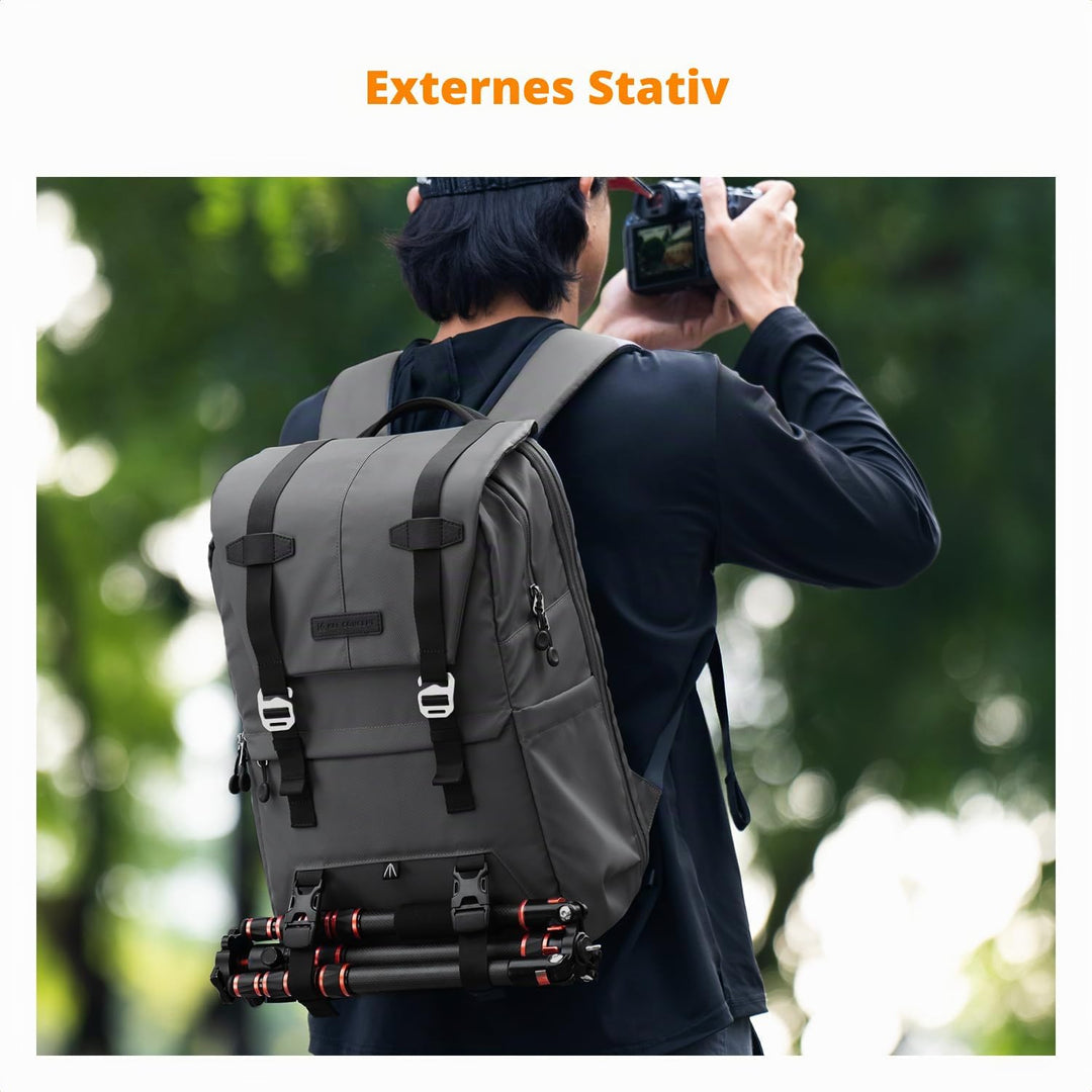 K&amp;F CONCEPT Kamerarucksäcke 20L, Grosse Camera Backpack 15,6 Zoll Laptopfach, Spritzwassergeschutzt
