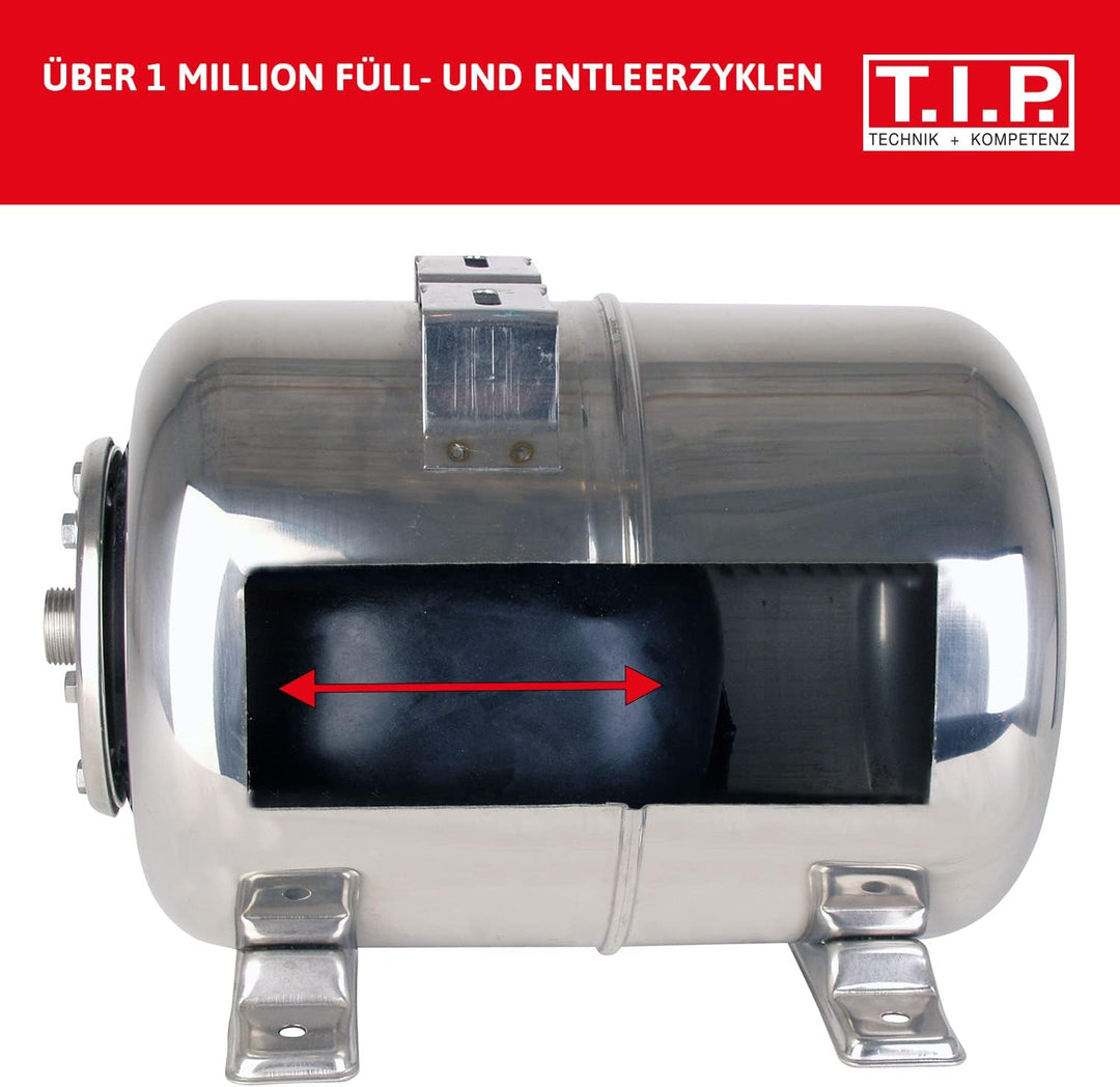 T.I.P. Hauswasserwerk HWW 4500 INOX (bis 4.350 l/h Fördermenge, Förderhöhe max. 50 m / Druck max. 5,