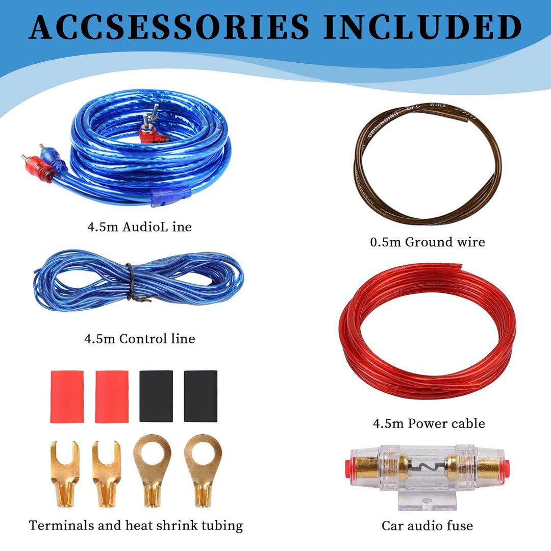Verstärker Kabelsatz, Anschluss-Set Auto Verstärker Kabel Set, Subwoofer Kabel Set Endstufe Kabel, C