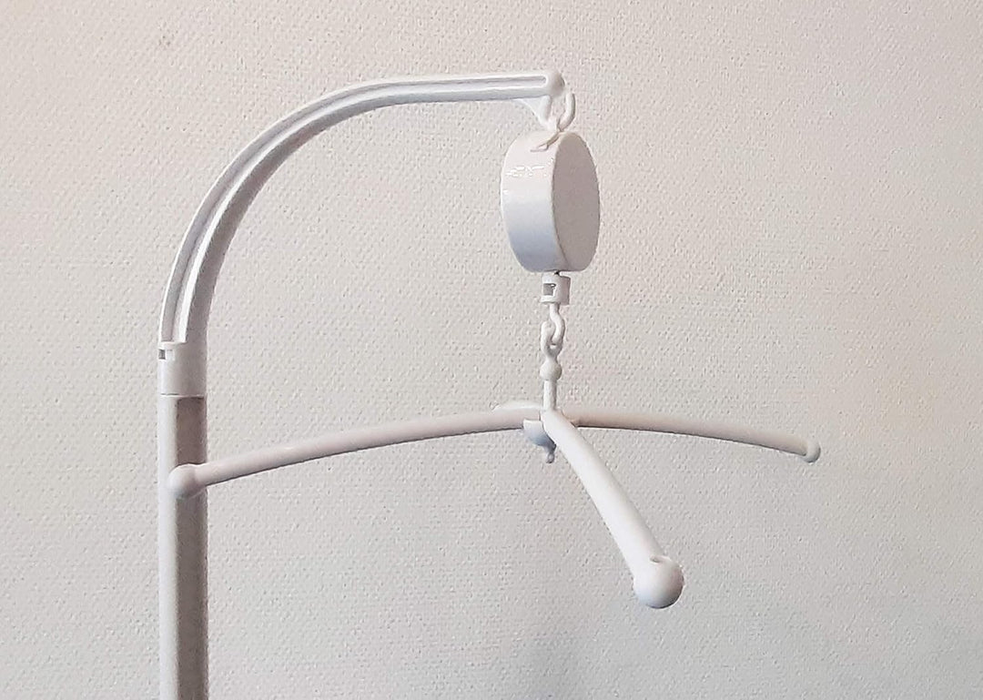 Niermann Standby 3493 Mobilehalter für Rundstab, mit Spieluhr, weiss, 200 g für Rundstab mit Spieluh