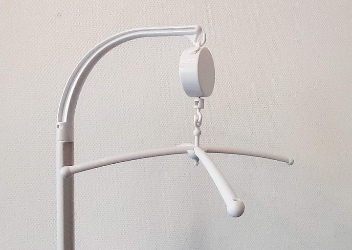 Niermann Standby 3493 Mobilehalter für Rundstab, mit Spieluhr, weiss, 200 g für Rundstab mit Spieluh