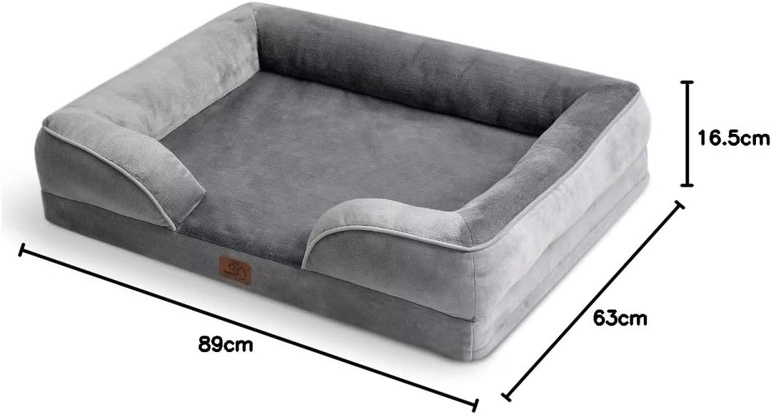 Bedsure orthopädisches Hundebett Ergonomisches Hundesofa - 89x63 cm Hundecouch mit eierförmiger Kist