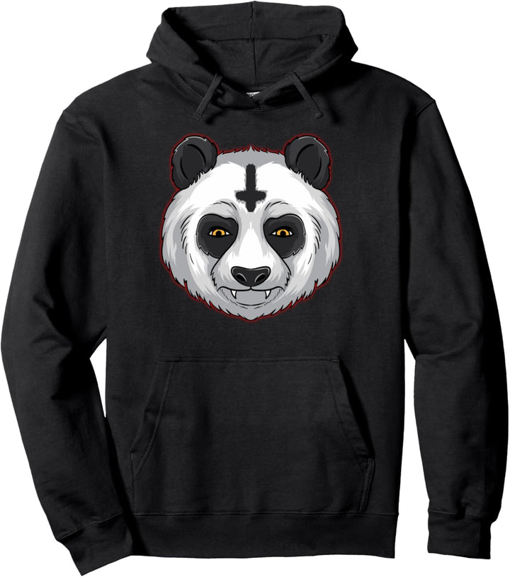Panda Cross Bamboo Death Metal Goth Genre Musik Band Roll Pullover Hoodie