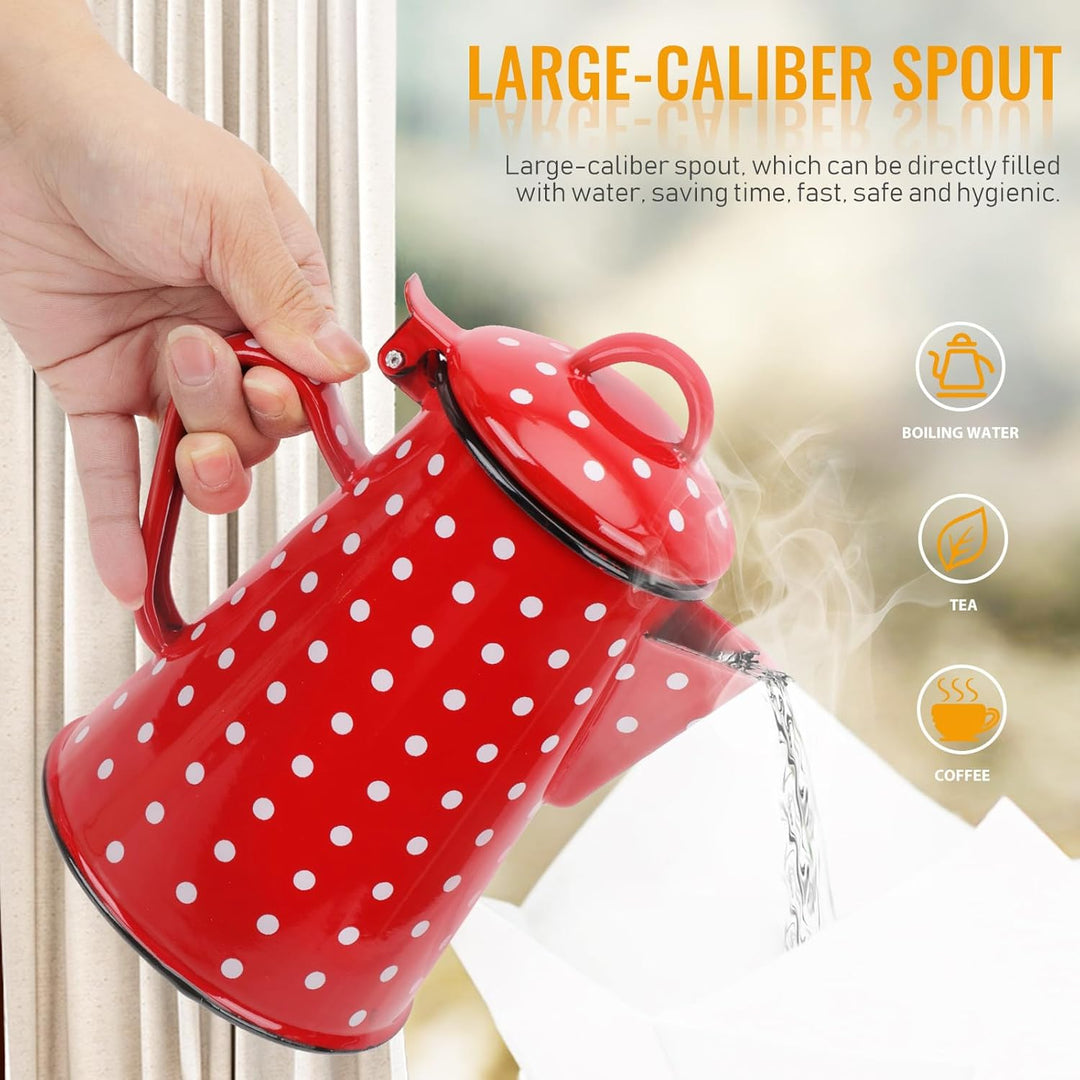 TOPBATHY Wasserkocher Emaille Topf Emaille Kaffeekanne Emaille Kessel Wasserkessel Kaffeekessel Wass