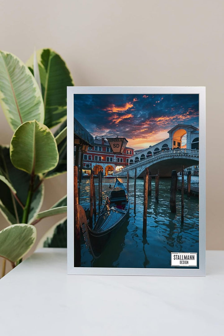 Stallmann Design Bilderrahmen 60x84 cm alu Holz mit Acrylglas Rahmen-Breite 20mm Posterrahmen Wechse
