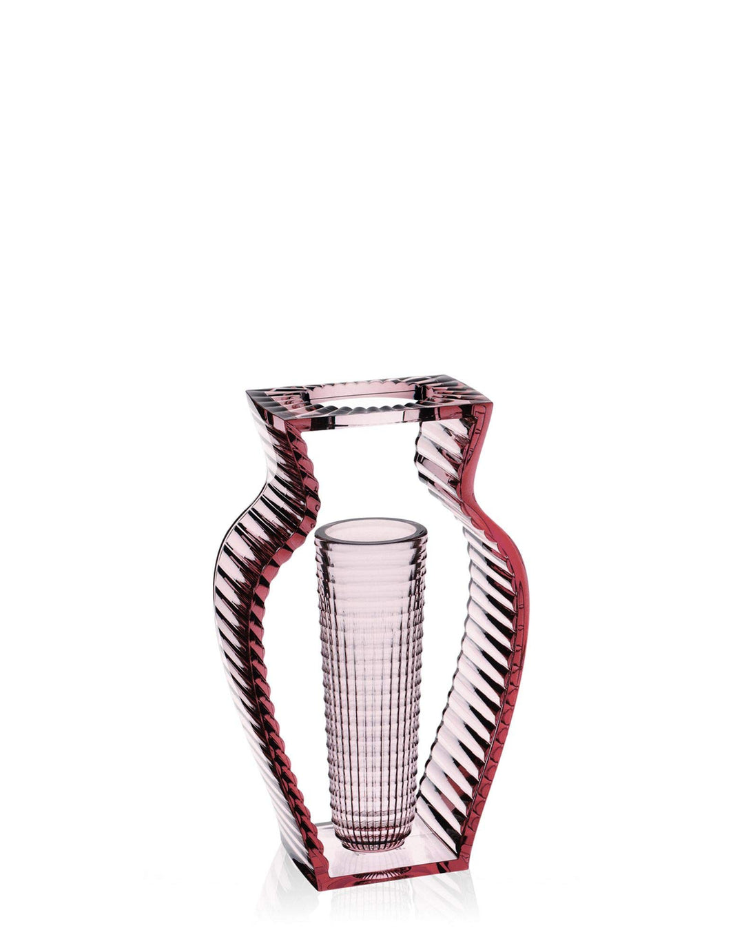 Kartell I Shine Vase, Transparentes oder durchgefärbtes PMMA, Rosa, 9.5 x 20 x 33 cm, Rosa