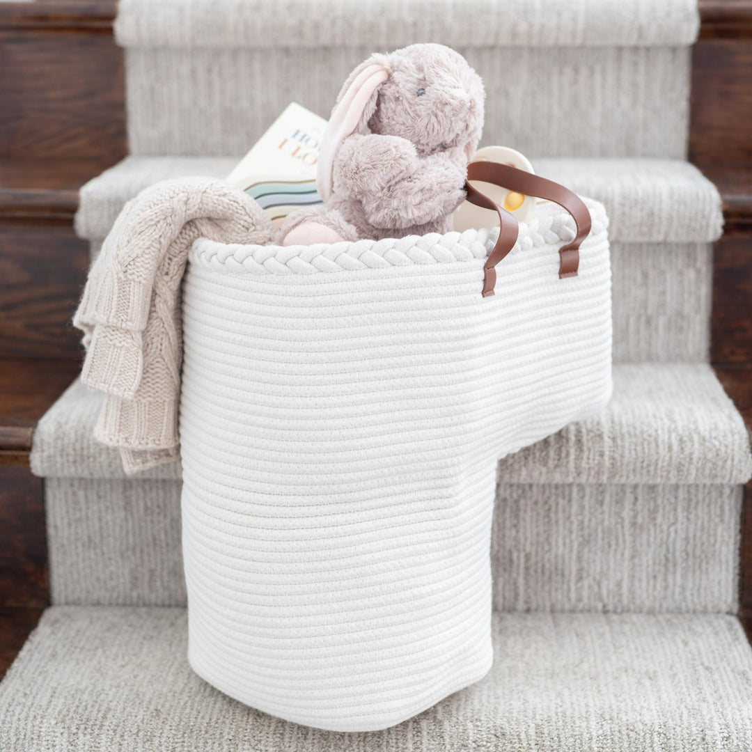 Treppenkorb für Teppich- und Holztreppen – Geschenk zum ersten Muttertag, Baumwollseil-Treppe mit Gr