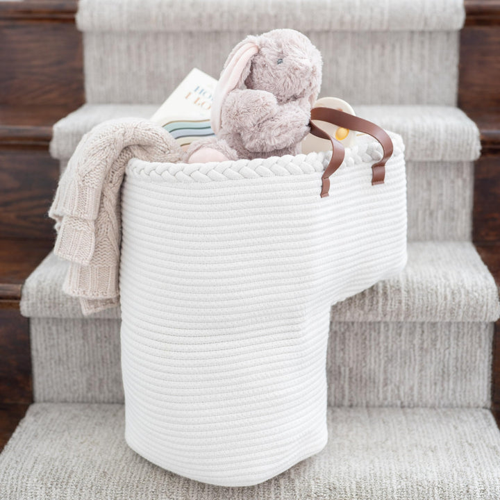 Treppenkorb für Teppich- und Holztreppen – Geschenk zum ersten Muttertag, Baumwollseil-Treppe mit Gr