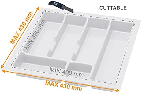 ALUSFERA Besteckkasten für Schubladen 50cm - Besteckeinsatz - Praktisch Schubladen Ordnungssystem -