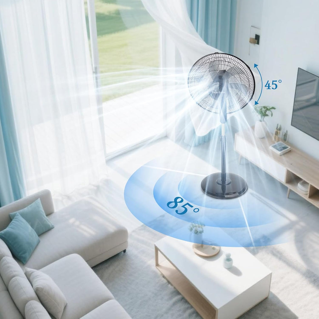 Taylor Swoden Standventilator Leise, 7 Flügel, 3 Geschwindigkeitsstufen, 50w Hoher Luftdurchsatz Osz
